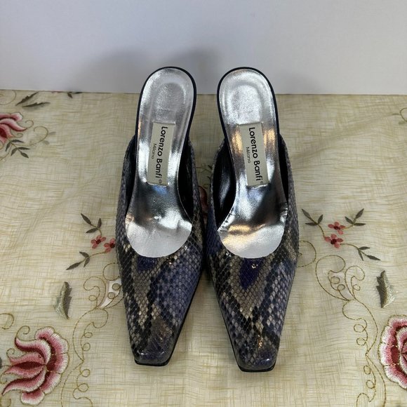 Leather Women's Shoes from Lorenzo Banfi from Milano Italy snake skin 9M - Picture 1 of 7